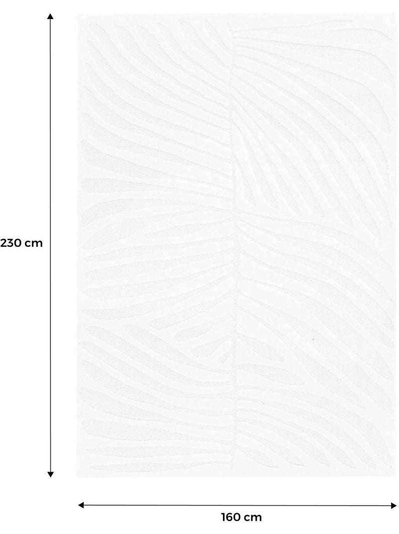 Tapis intérieur motif en relief végétal crème lily Crème - Kiabi