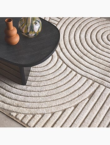 Tapis intérieur motif ethnique arches beige et crème Archie