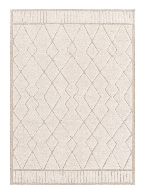 Tapis intérieur motif ethnique berbère beige et créme Judy - Kiabi