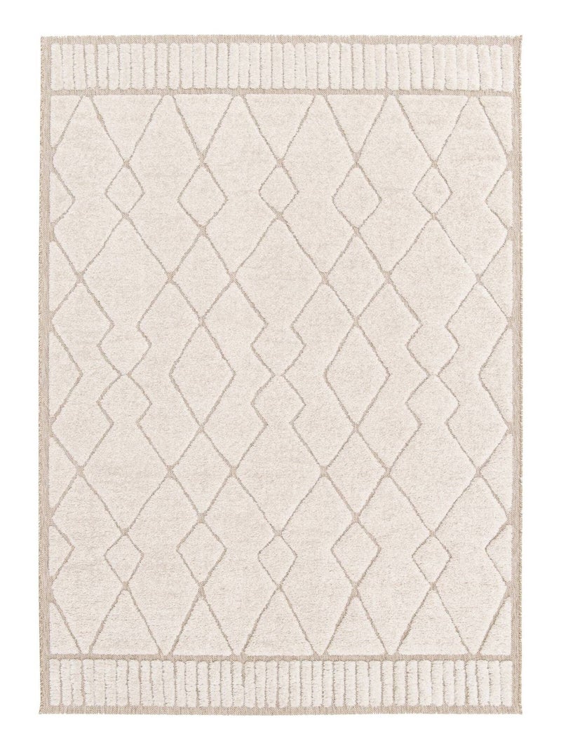 Tapis intérieur motif ethnique berbère beige et créme Judy Beige - Kiabi
