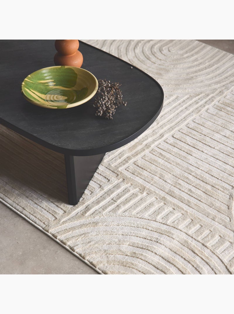 Tapis intérieur motif graphique arches créme Jenny Beige - Kiabi