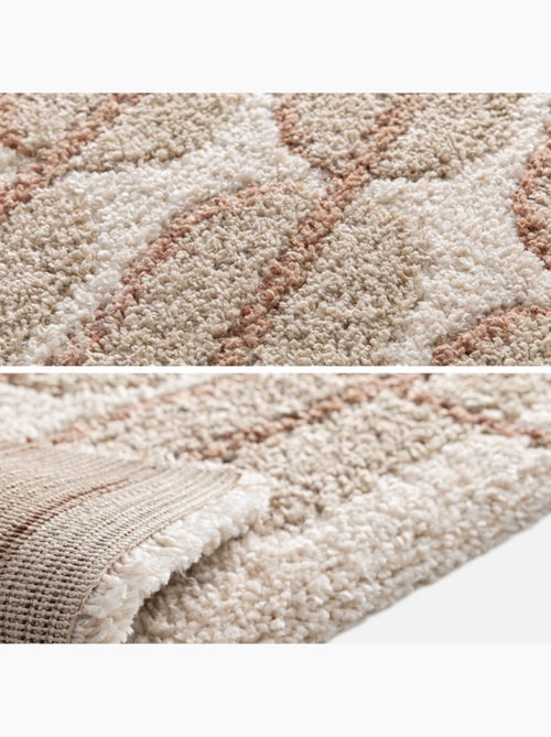 Tapis intérieur motif graphique beige, crème et rose Ocea - Kiabi