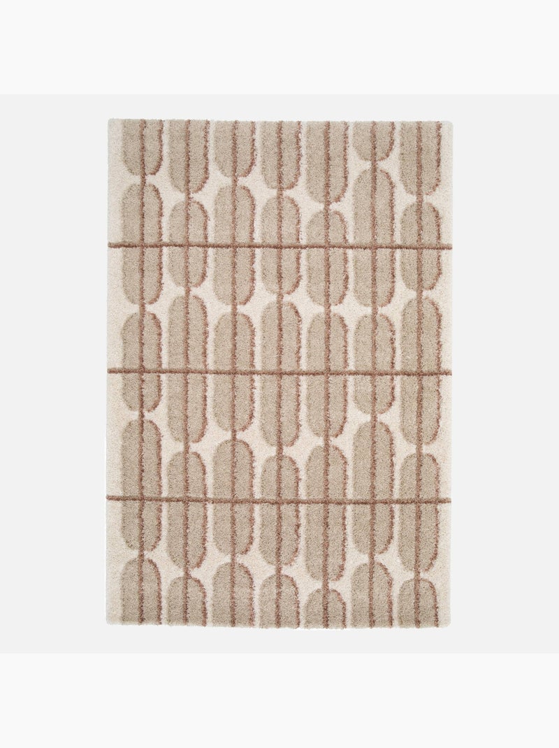 Tapis intérieur motif graphique beige, crème et rose Ocea Multicolore - Kiabi