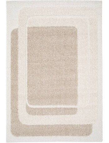 Tapis intérieur motif graphique beige et crème Akai