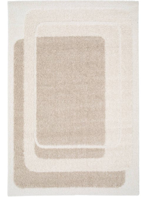 Tapis intérieur motif graphique beige et crème Akai - Kiabi