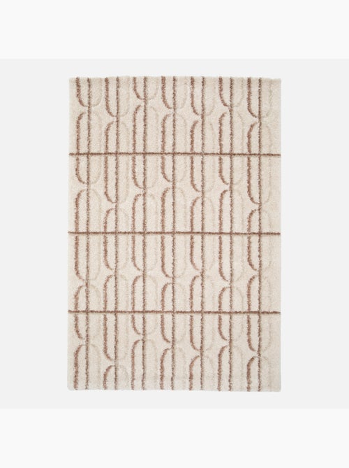 Tapis intérieur motif graphique crème, rose et marron Aris - Kiabi