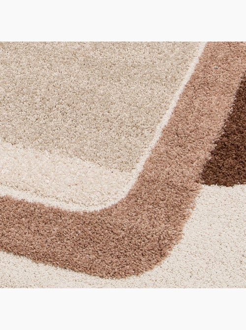 Tapis intérieur motif graphique marron, rose et beige Olli - Kiabi