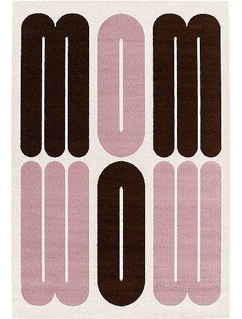 Tapis intérieur motif graphique rose et marron Nola