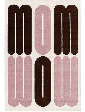 Tapis intérieur motif graphique rose et marron Nola