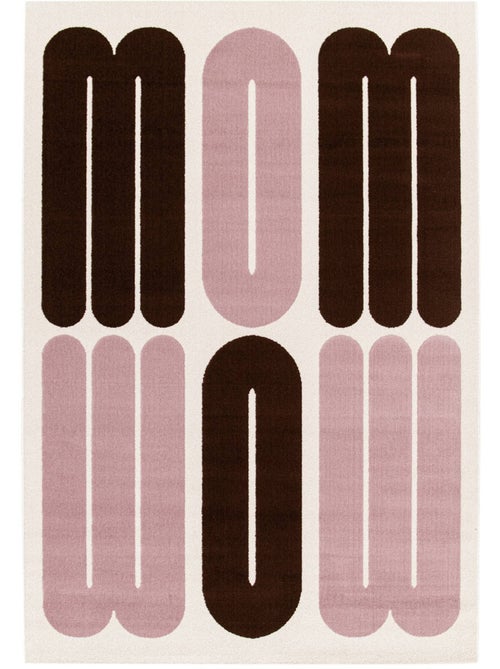 Tapis intérieur motif graphique rose et marron  Nola - Kiabi