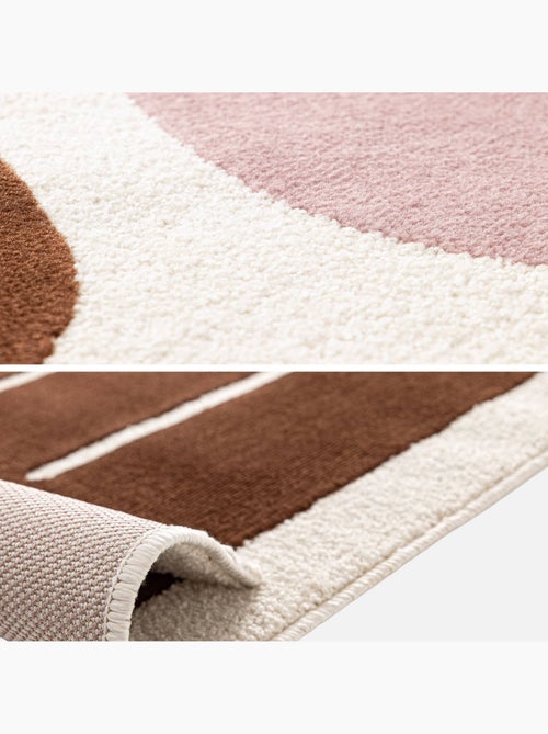 Tapis intérieur motif graphique rose et marron  Nola - Kiabi