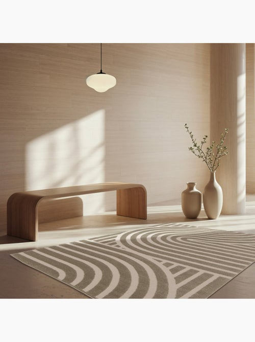 Tapis intérieur motif graphique taupe  Enzo - Kiabi