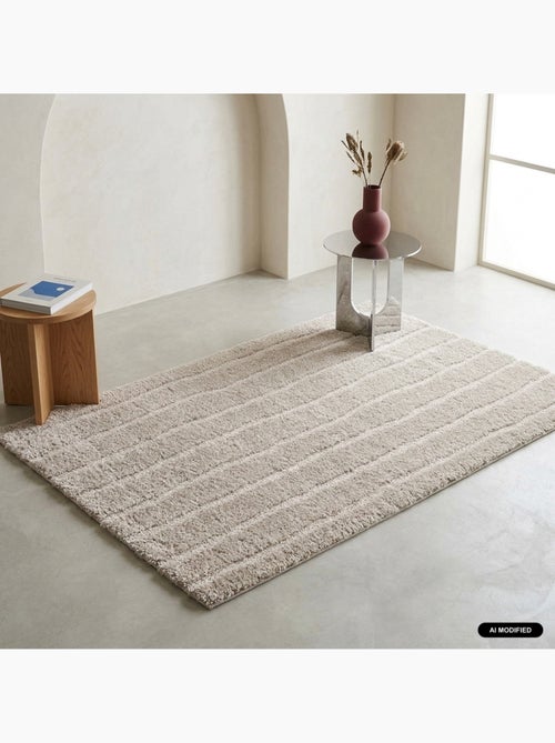Tapis intérieur motif linéaire taupe uma - Kiabi Tapis intérieur motif linéaire taupe uma - Kiabi