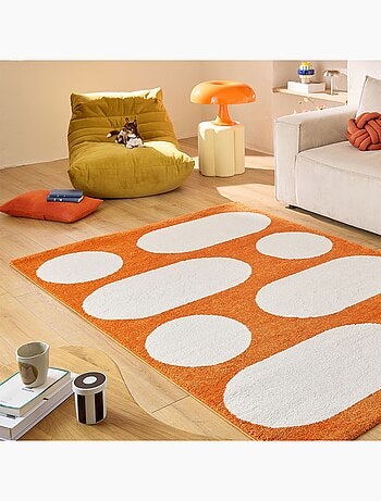 Tapis intérieur motif moderne orange joyce
