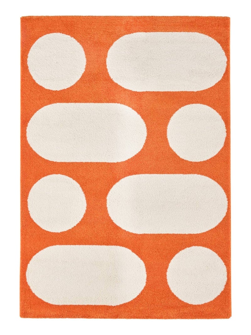 Tapis intérieur motif moderne orange Joyce Orange - Kiabi