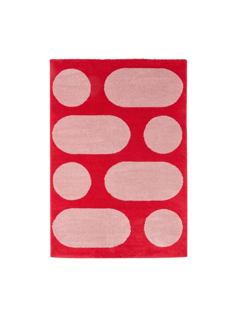 Tapis intérieur motif moderne rouge Joyce Rouge - Kiabi
