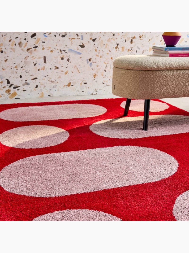 Tapis intérieur motif moderne rouge Joyce Rouge - Kiabi