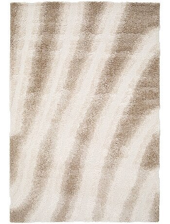 Tapis intérieur motif rayé beige Lou