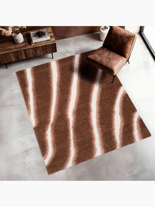 Tapis intérieur motif rayé marron  Nya - Kiabi