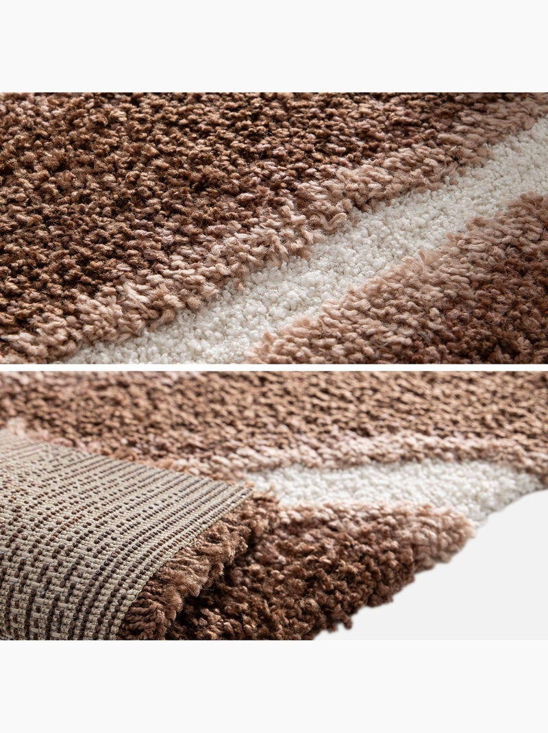 Tapis intérieur motif rayé marron  Nya Marron - Kiabi