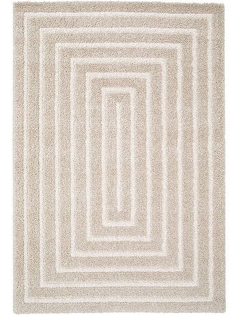 Tapis intérieur motif rectangle beige et crème Silo
