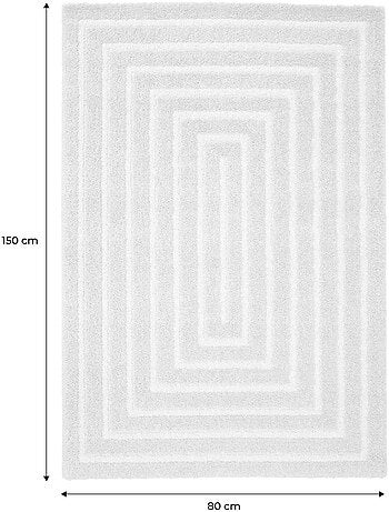 Tapis intérieur motif rectangle beige et crème Silo