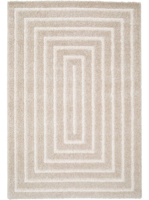 Tapis intérieur motif rectangle beige et crème Silo - Kiabi
