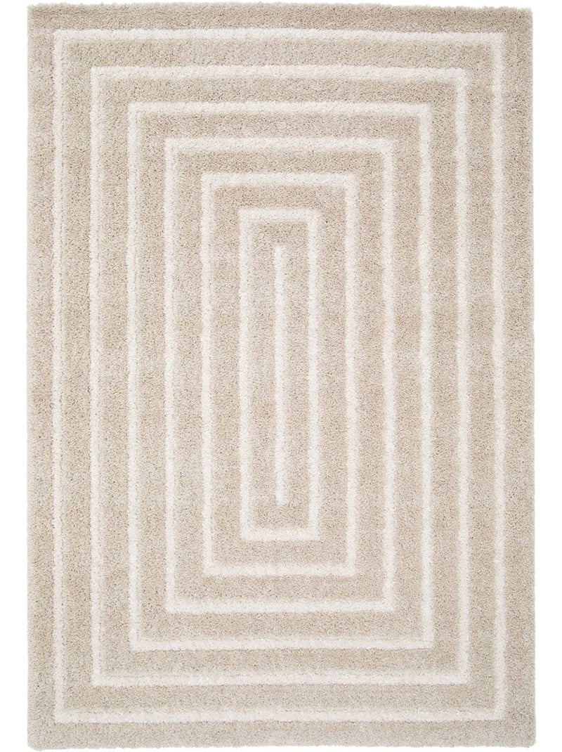 Tapis intérieur motif rectangle beige et crème Silo Beige clair - Kiabi