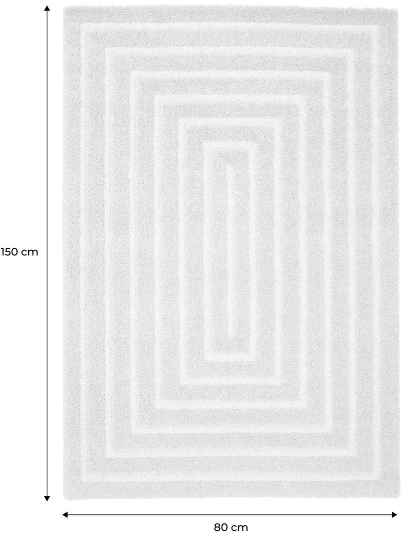 Tapis intérieur motif rectangle beige et crème Silo Beige clair - Kiabi