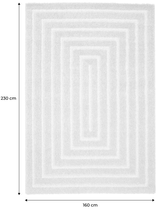 Tapis intérieur motif rectangle beige et crème silo - Kiabi