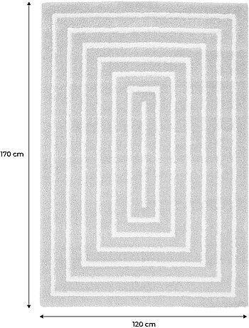 Tapis intérieur motif rectangle rose et crème Lia