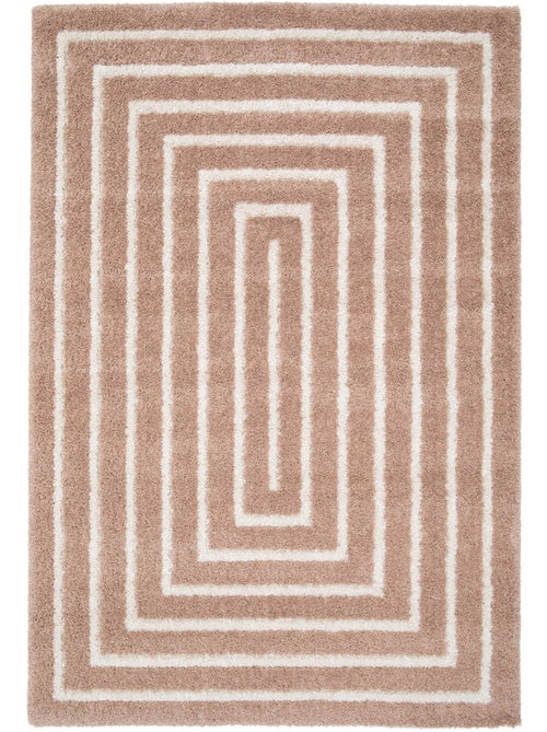 Tapis intérieur motif rectangle rose et crème Lia - Kiabi
