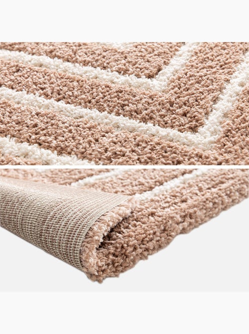 Tapis intérieur motif rectangle rose et crème Lia - Kiabi