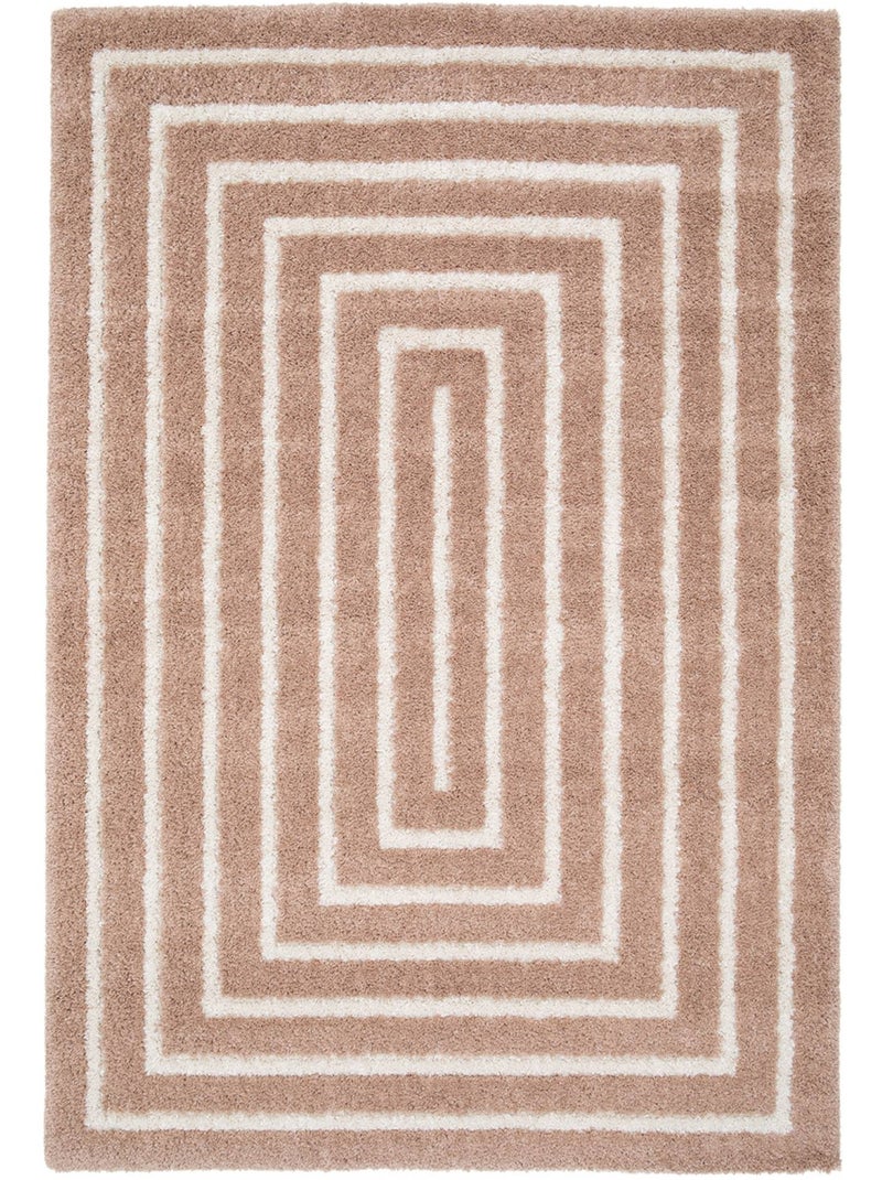 Tapis intérieur motif rectangle rose et crème lia Rose - Kiabi