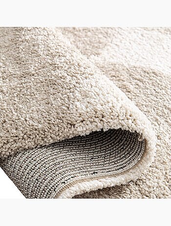 Tapis intérieur motif ronds crème et beige stella