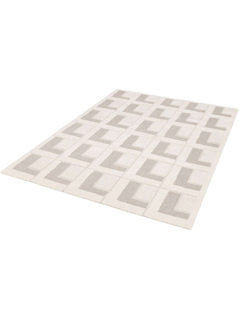 Tapis intérieur motifs géométriques crème Eve Beige - Kiabi