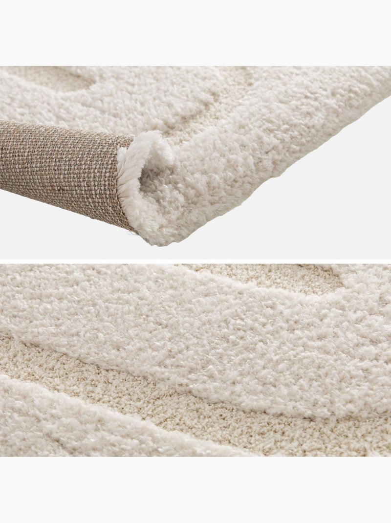 Tapis intérieur motifs géométriques crème Mae Beige - Kiabi