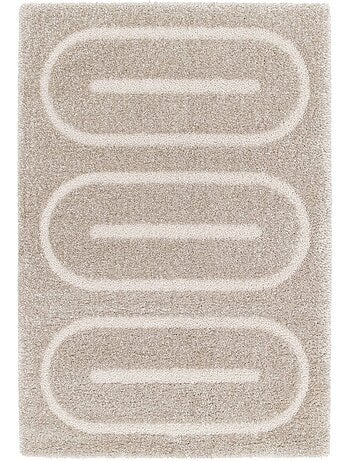 Tapis intérieur motifs géométriques taupe Pio