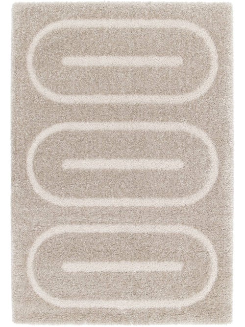 Tapis intérieur motifs géométriques taupe pio - Kiabi