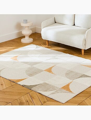 Tapis intérieur motifs rétro crème Jon