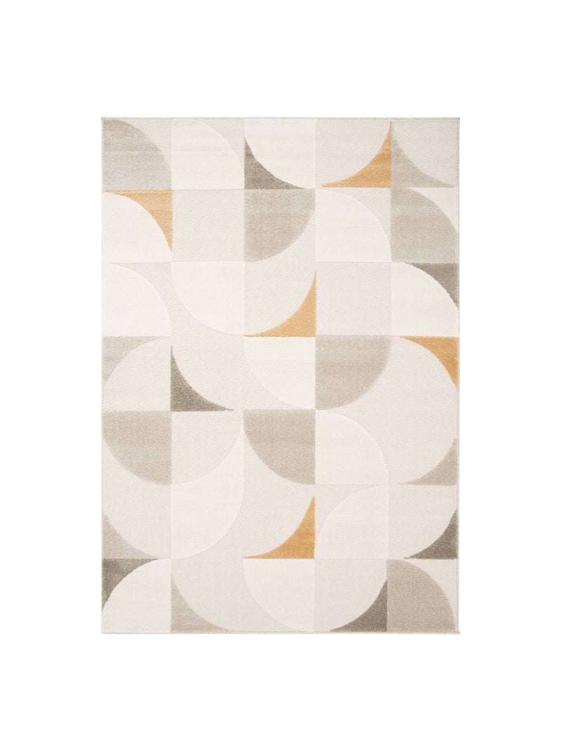 Tapis intérieur motifs rétro crème Jon Beige - Kiabi