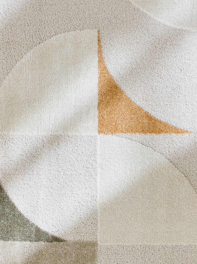 Tapis intérieur motifs rétro crème Jon Beige - Kiabi