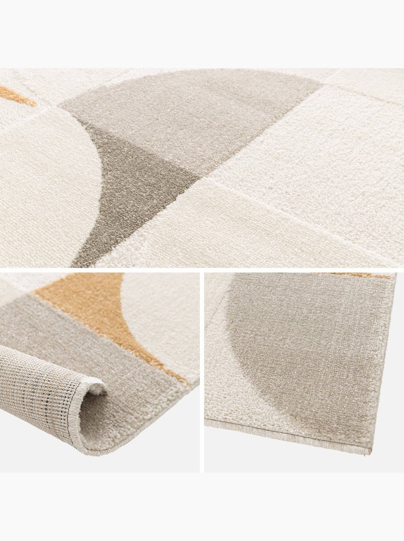 Tapis intérieur motifs rétro crème jon Crème - Kiabi