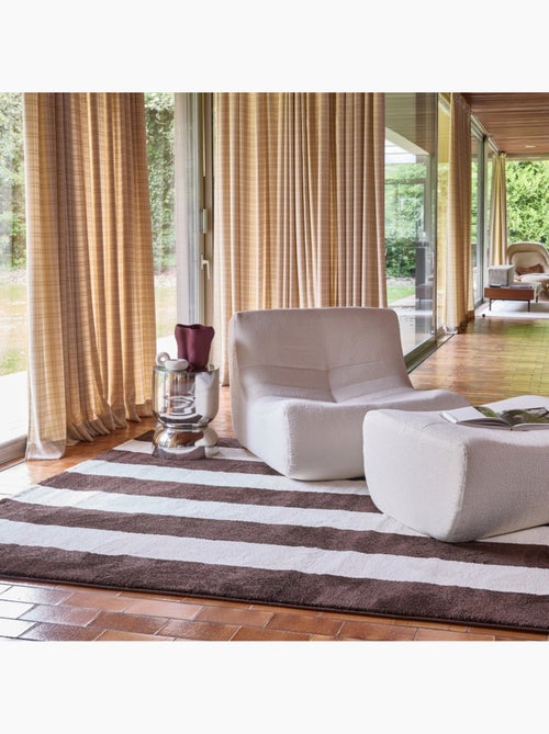 Tapis intérieur rayures marron et blanc Pablo - Kiabi Tapis intérieur rayures marron et blanc Pablo - Kiabi