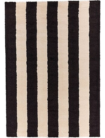 Tapis intérieur rayures noir et blanc Pablo