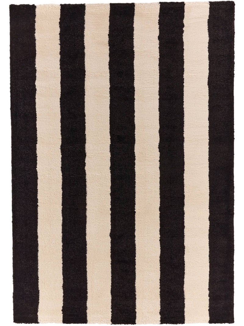 Tapis intérieur rayures noir et blanc Pablo Noir Blanc - Kiabi