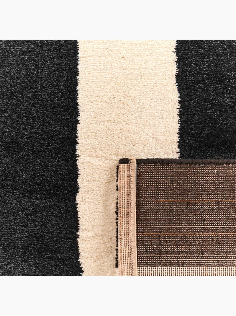 Tapis intérieur rayures noir et blanc Pablo Noir Blanc - Kiabi