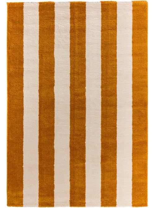 Tapis intérieur rayures ocre et blanc Pablo - Kiabi
