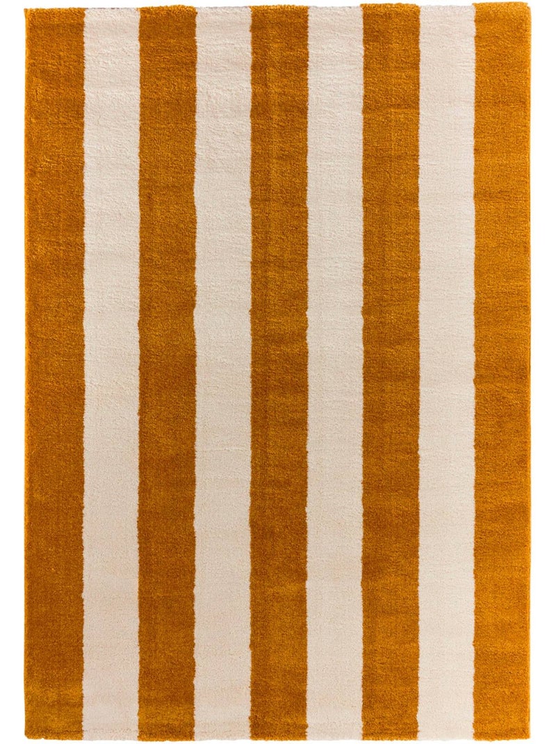 Tapis intérieur rayures ocre et blanc Pablo Ocre - Kiabi