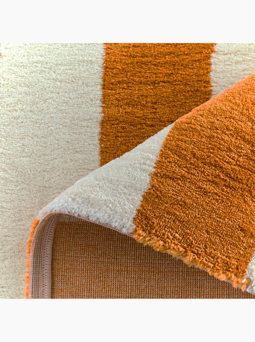 Tapis intérieur rayures ocre et blanc Pablo - Kiabi